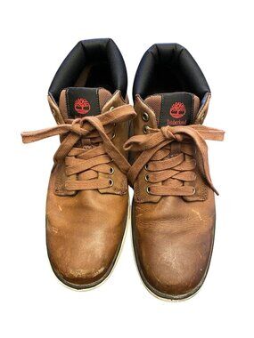 Timberland Mens Brown Leather Shoes With Sensorflex Comfort System Lace-Up Casua